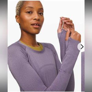 Lululemon Swiftly Speed Long Sleeve *Shine Purple Quartz /White/Silver 10